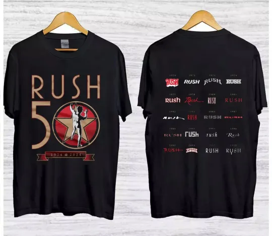 Discover Vintage Style Rush T-Shirt Reprint R50 Tour Rock Band Shirt