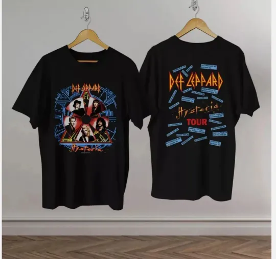 Discover Trending Vintage Def Leppard Hysteria Concert Tour T-Shirt 1988 Limited Edition