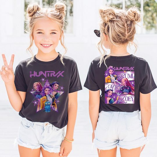 Discover Huntrix T Shirt, Demon Hunters Shirt, Huntrix Girls T Shirt, Mira Rumi Joey Shirt