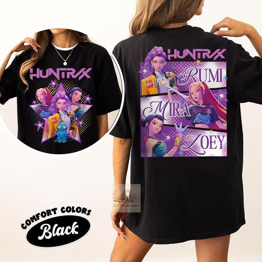 Discover Huntrix t Shirt, Demon Hunters Shirt, Huntrix Girls T Shirt, Mira Rumi Joey Shirt