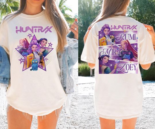 Discover Kpop Huntrix 2 Sides Comfort Colors T-Shirt, Huntrix Shirt, Demon Hunters Shirt