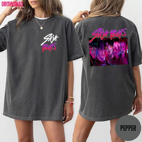 Discover Saja Boys Kpop Demon Hunters 2 Sided Shirt, Demon Hunter Merch, Gift for Kpop Fan