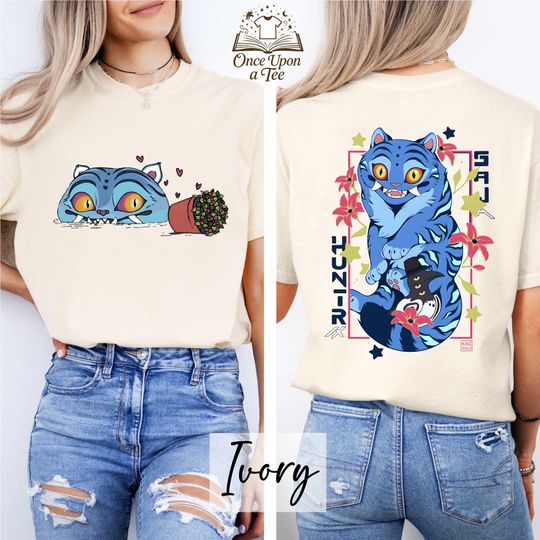 Discover Demon Hunter Tiger T-Shirt, K-pop Demon Shirt, Hunter Merch Shirt, Anime Cat T-Shirt