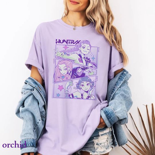 Discover Demon hunters kpops comfort colors shirt jinu manga anime graphic tee Korean pop