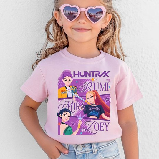 Discover Cute Huntrix Youth T-Shirt for Kid, Birthday Shirt for Girls, Kpop Demon Hunters Merch