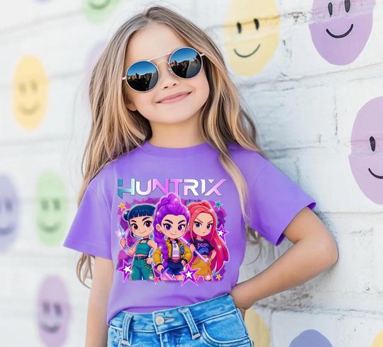 Discover Comfort Colors Kpop Demon Hunters Shirt, Huntrix Girl T-Shirt, Kpop idol group Shirt,