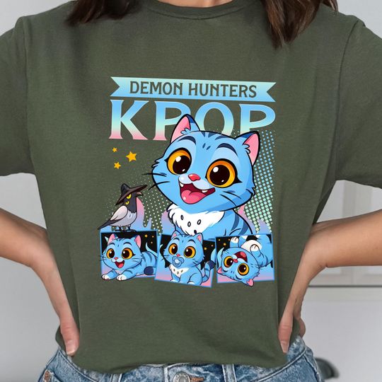Discover Saja Girls Fan Shirt, Kpop Demon Hunter, Cute Blue Tiger Tee, Jinu Manga Tee