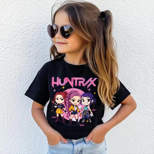 Discover Comfort Colors Kpop Demon Hunters Kids Shirt, Huntrix Girl T-Shirt