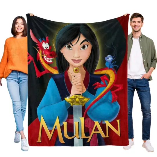 Disney Movie Mulan And Dragon Fleece Blanket, Fleece Blanket