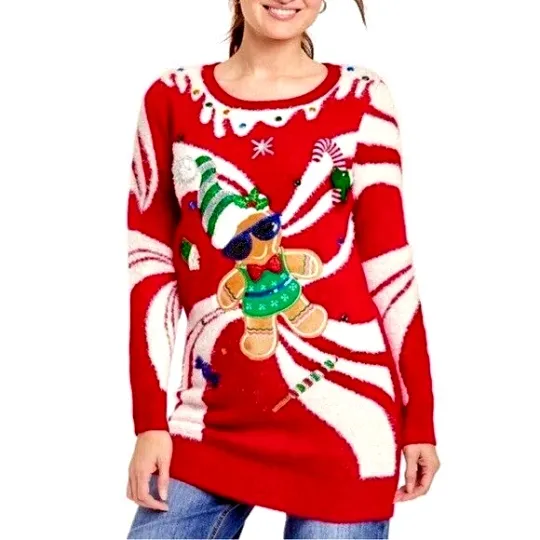 Discover 33 Degrees Womens Sweater Size XS Gingerbread Man Ugly Christmas Holiday New