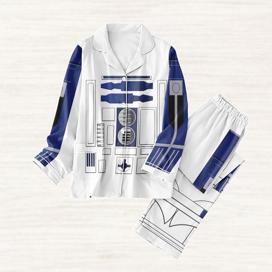 R2-D2 Cosplay Pajamas Set, Star Wars Droid Holiday Pajamas, Disney Halloween Matching Family Pajamas, Clone Trooper Sleepwear For Him