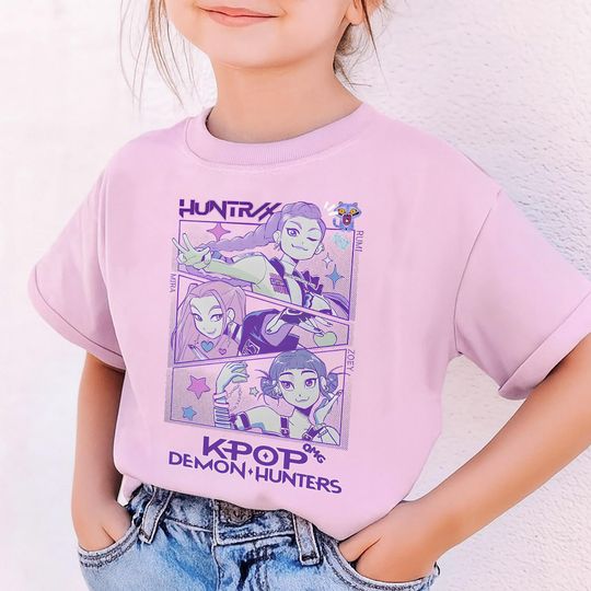 Discover Kpop Demon Hunters Shirt, Huntrix Manga T-Shirt, Youth & Adult Korean Pop Tee, Rumi Mira Zoey Graphic Shirt, Kpop Fan Gift
