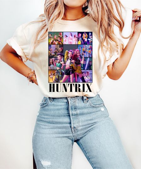 Discover Kpop Demon Hunters Shirt, Huntrix Girl T-Shirt, Kpop Group Shirt, Mira, Rumi, Joey Tee, Demon Hunter Merch, Gift For Huntrix Lover