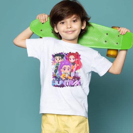 Discover Huntrix Kids T Shirt, Demon Hunters Shirt, Huntrix Girls T Shirt, Mira Rumi Joey Shirt, Demon Hunter Kids Shirt