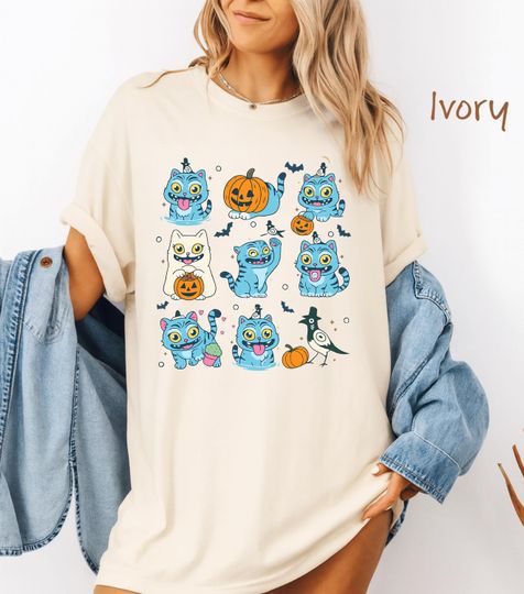 Discover Kpop Demon Hunters Tiger Halloween Shirt Cute Horror Graphic Tee Derpy Tiger and Bird