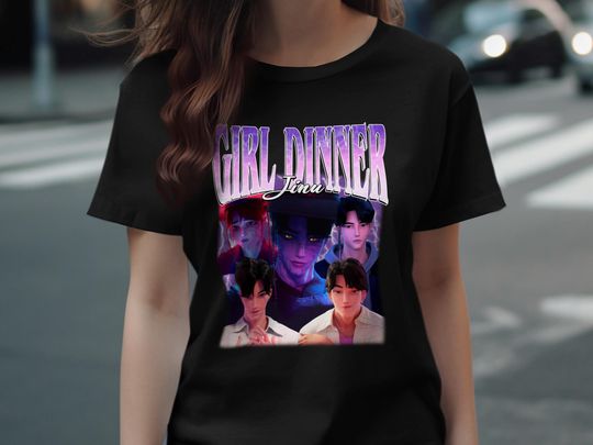 Discover Girl Dinner Jinu Kpop Demon Hunters T-Shirt, Anime Streetwear Graphic Tee