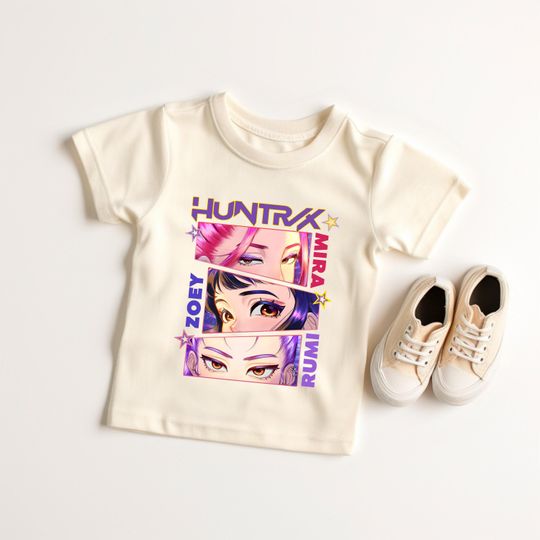 Discover Kpop Demon Hunters Kids Shirt, Huntrix Girl T-Shirt,Demon Hunter Merch, Fan Shirt Gift