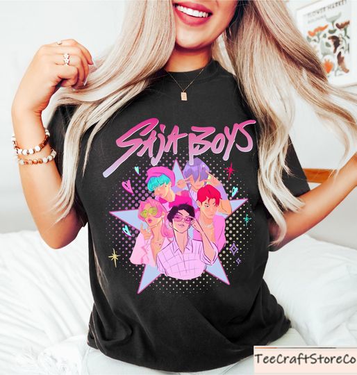 Discover Saja Boys T Shirt, Kpop Demon Hunters T-Shirt, Kpop Boy Band Shirt, Anime Manga Style Tee, Demon Hunter Merch, Kpop Fan Gift