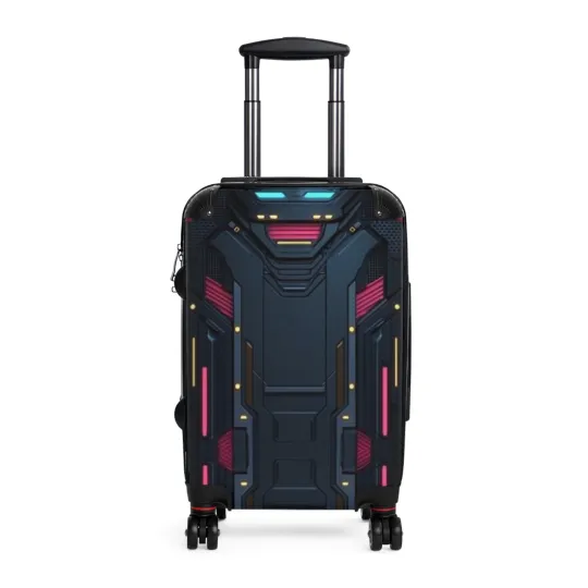 Discover Futuristic Patterned Suitcase - Stylish Luggage for Travel Enthusiasts