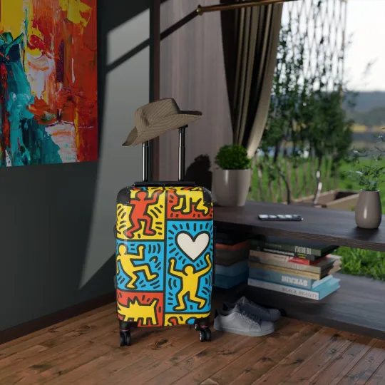 Discover Colorful Art Suitcase - Travel Luggage, Fun Design, Unique Travel Gift, Vacation