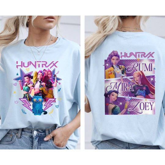 huntrix t shirt , kpop demon hunter, t shirt front and back, Kpop demon hunters