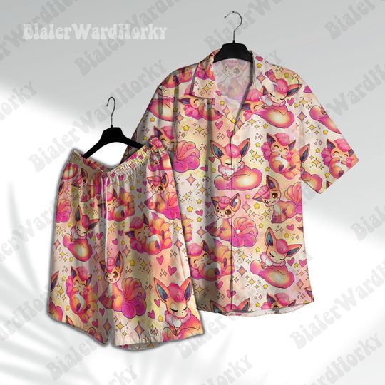 Discover Vulpy Cute Hawaiian Shirt Fox Fire Cute Shirt Aloha Shirt Anime Cute Gifts