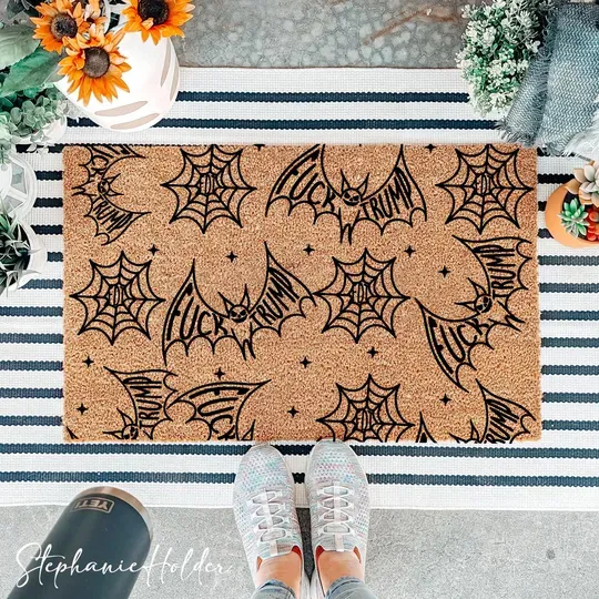 Bat Doormat, Halloween Doormat, Spooky Season Halloween Doormat