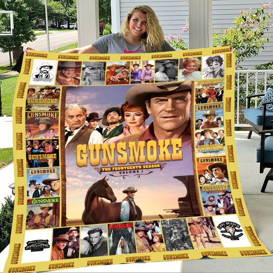 Gunsmoke Fleece Blanket | Matt Dillon Galen Adams Blanket | Gunsmoke 65Th Anniversary Blanket for Bed Couch Sofa