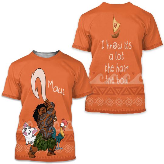 Moana Maui Pua & Hei Hei 3D T-Shirt