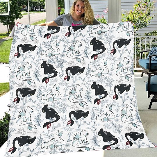 Toothless Fleece Blanket  Light Fury Blanket