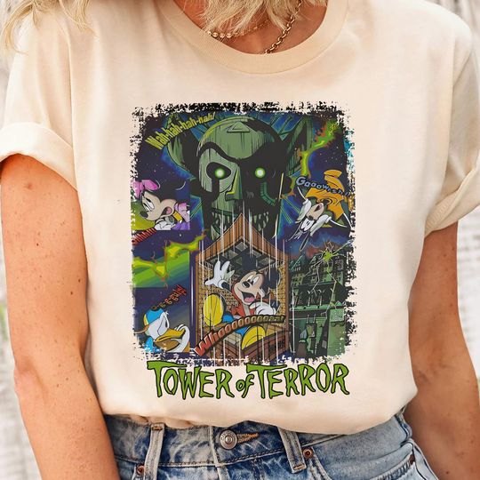 Vintage Disney Tower Of Terror Shirt, Mickey & Friends Twilight Zone T-shirt, Disneyland Family Halloween Vacation Trip, Magic Kingdom