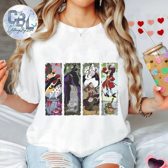 Discover Vintage Disney Villains Characters Stretching Room Shirt, The Haunted Mansion T-shirt, Disneyland Halloween Family Vacation Trip