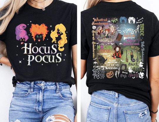 It'S Just A Bunch Of Hocus Pocus Shirt, Sanderson Sisters Halloween T-shirt, Disneyland Family Halloween 2025 Trip, Hocus Pocus Party Shirt