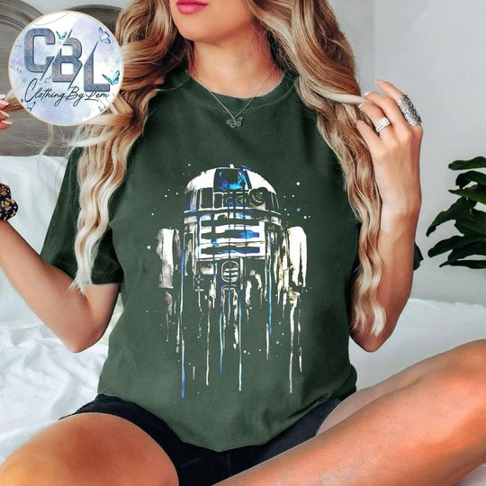 Discover Watercolor R2-D2 Portrait Shirt, Vintage Star Wars Droids Tshirt, May The Force Be With You, Star Wars Day, Galaxy's Edge Trip