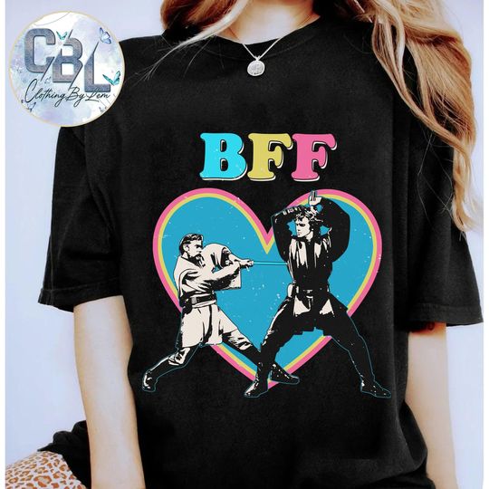 Retro Anakin Skywalker Obi-Wan Kenobi Bff Y2K Heart Shirt, Star Wars Best Friends Tshirt, May The Force Be With You, Galaxy's Edge Trip