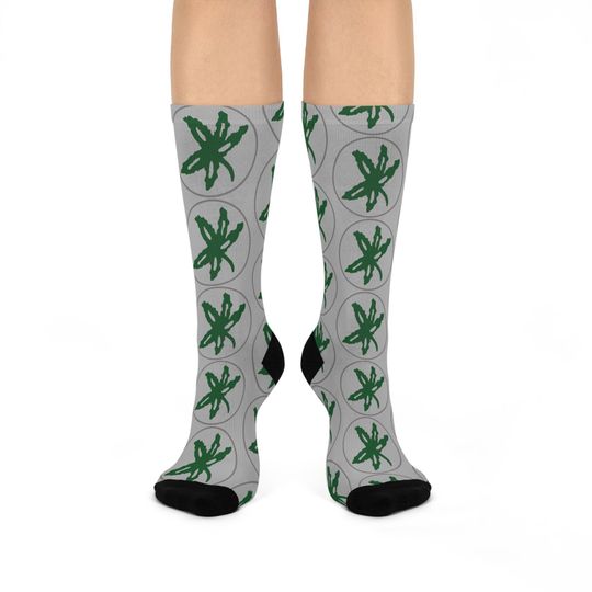 Discover Ohio Buckeye Leaf Socks - Hand-Drawn Design, Perfect for Ohio Pride and Fans