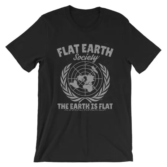 Discover Flat Earth Society Distressed T-Shirt
