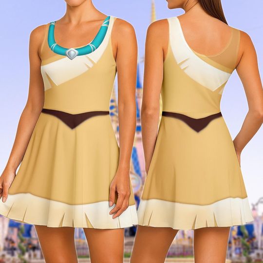 Pocahontas Princess Skater Dress, Meeko Flit Costume Dress, Disney Princess Women Dress, Halloween Disneybound Dress