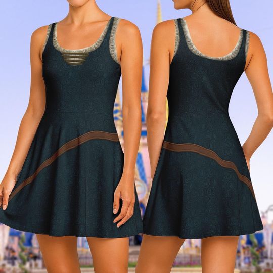 Discover Merida Princess Skater Dress, Brave Disney Costume Dress, Disney Princess Women Dress, Halloween Disneybound Running Dress