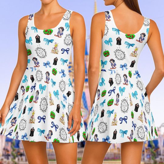 Snow White Skater Dress, Disney Princess Women Dress, Coquette Bows Disneyland Dress, Magic Kingdom For Women