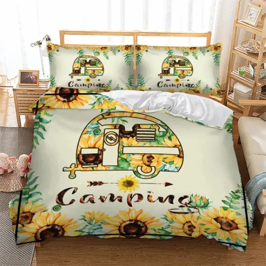 Discover Camping Duvet Cover Bedding Set with Pillow Cases