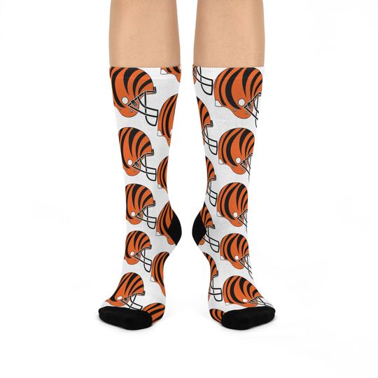 Cincinnati Bengals Cushioned Crew Socks - White Background