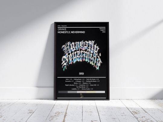 Discover Drake Poster | Honestly, Nevermind Poster | Music Poster | Album Cover Poster | Music Poster Gift | Wall Decor | 4 Color | Home Decor