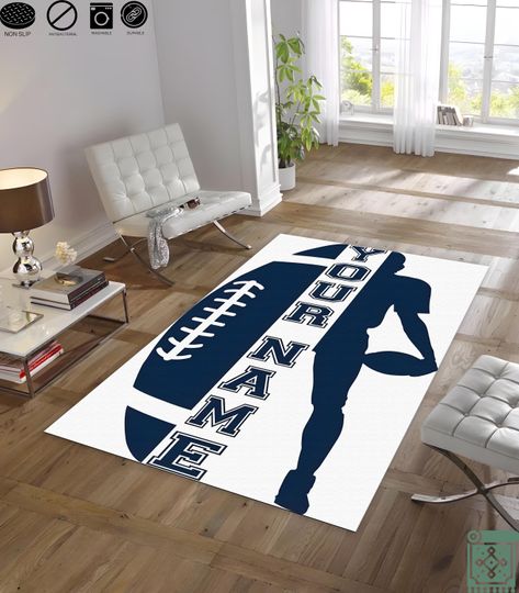 Discover American Football Custom Rug | Football Helmet Rug | Sports Rug | Area Rug | Gift For Him