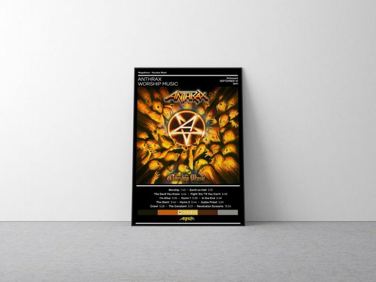 Discover Anthrax Poster | Worship Music Poster | Metal Music Poster | Album Cover Poster | Music Poster Gift | Wall Decor | 4 Color | Room Decor