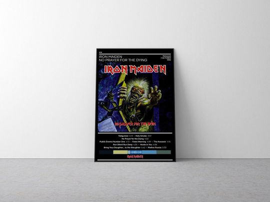 Iron Maiden Poster | No Prayer for the Dying Poster | Metal Music Poster