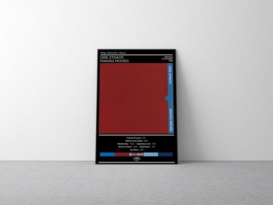 Discover Dire Straits Poster | Making Movies Poster | Rock Music Poster | Album Cover Poster | Music Poster Gift | Wall Decor | 4 Color | Room Decor
