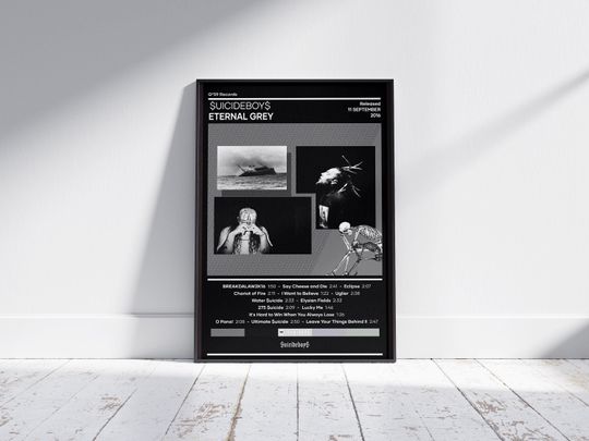 Discover SuicideboyS Poster | Eternal Grey Poster | Music Poster | Album Cover Poster | Music Poster Gift | Wall Decor | 4 Color | Rap Music Poster