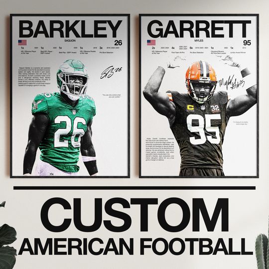 Discover Football Player Poster, American Football, football Man Cave Decor