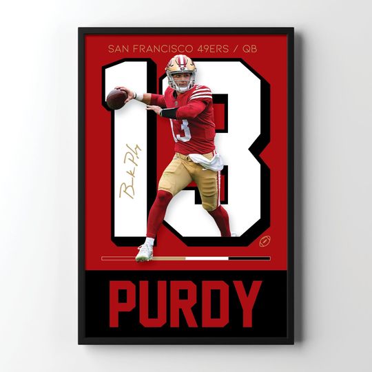 Brock Purdy Poster - Minimalist 49ers Football Wall Art